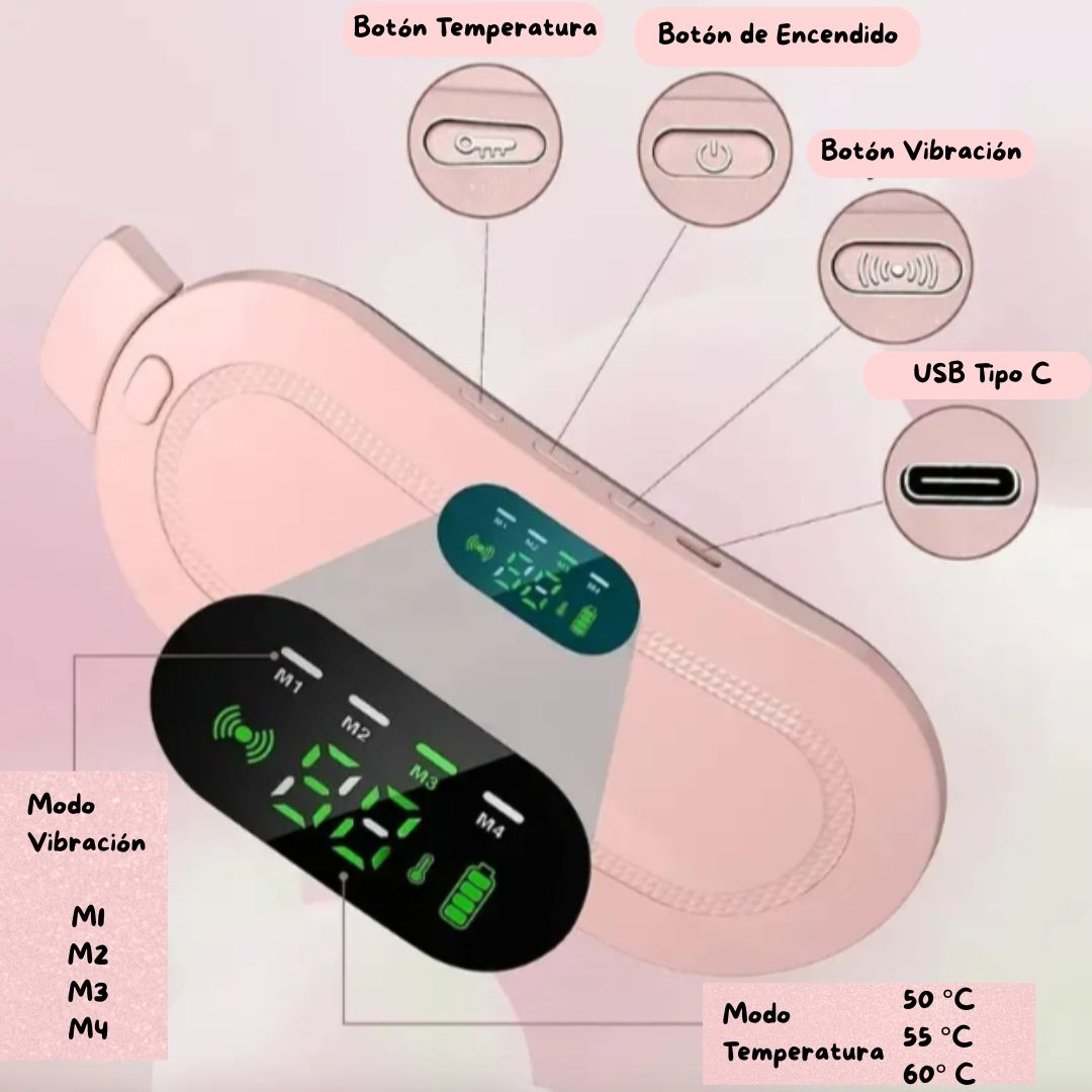 Cinturón Eléctrico para cólicos – Alivio Instantáneo con calor y masaje terapéutico
